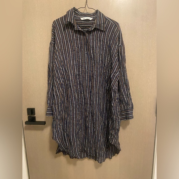 Crushed and striped Zara tunic top - Picture 4 of 6